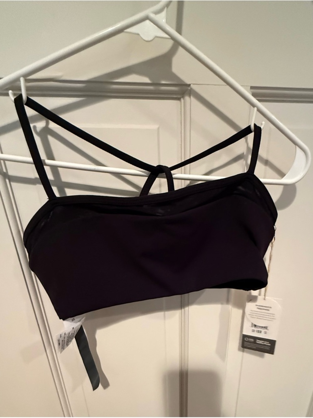 NWT Women's Vuori Black Strappy Hot Mesh Bra Bralette Size Small